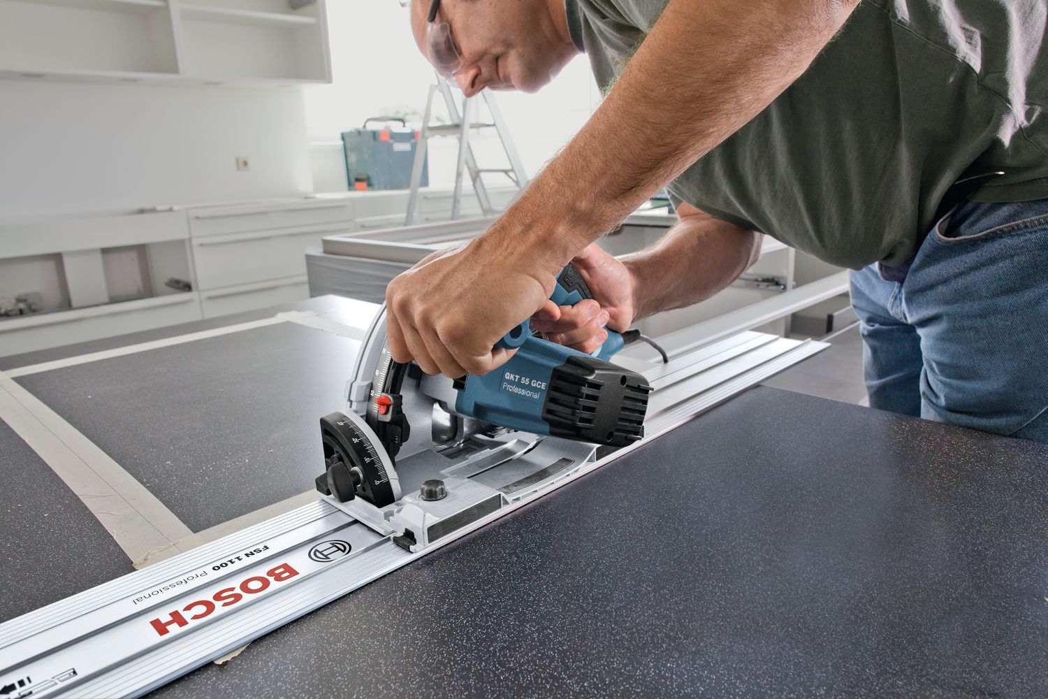 Bosch Professional GKT 55 GCE Invalzaag 165mm 1400W in L-Boxx - 0601675001