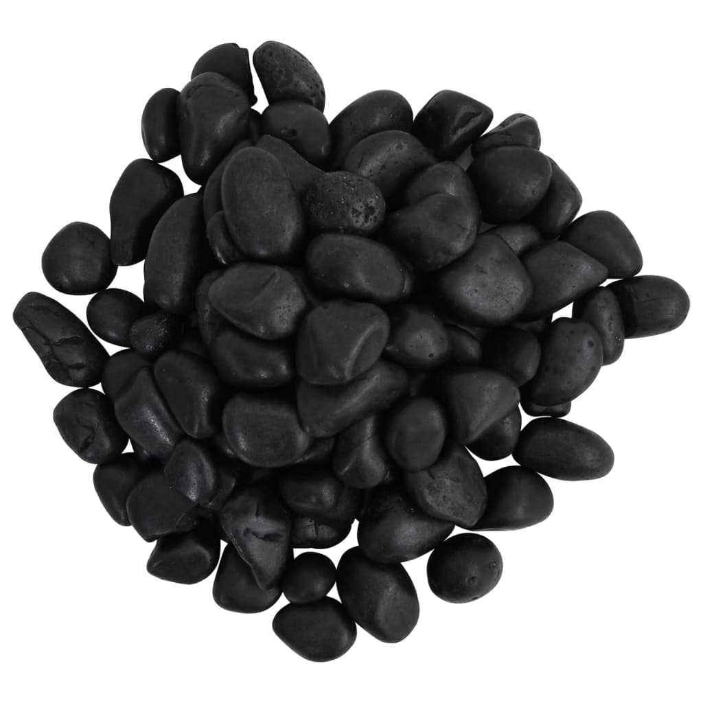 vidaXL Pedras pretas polidas 10 kg 2-5 cm