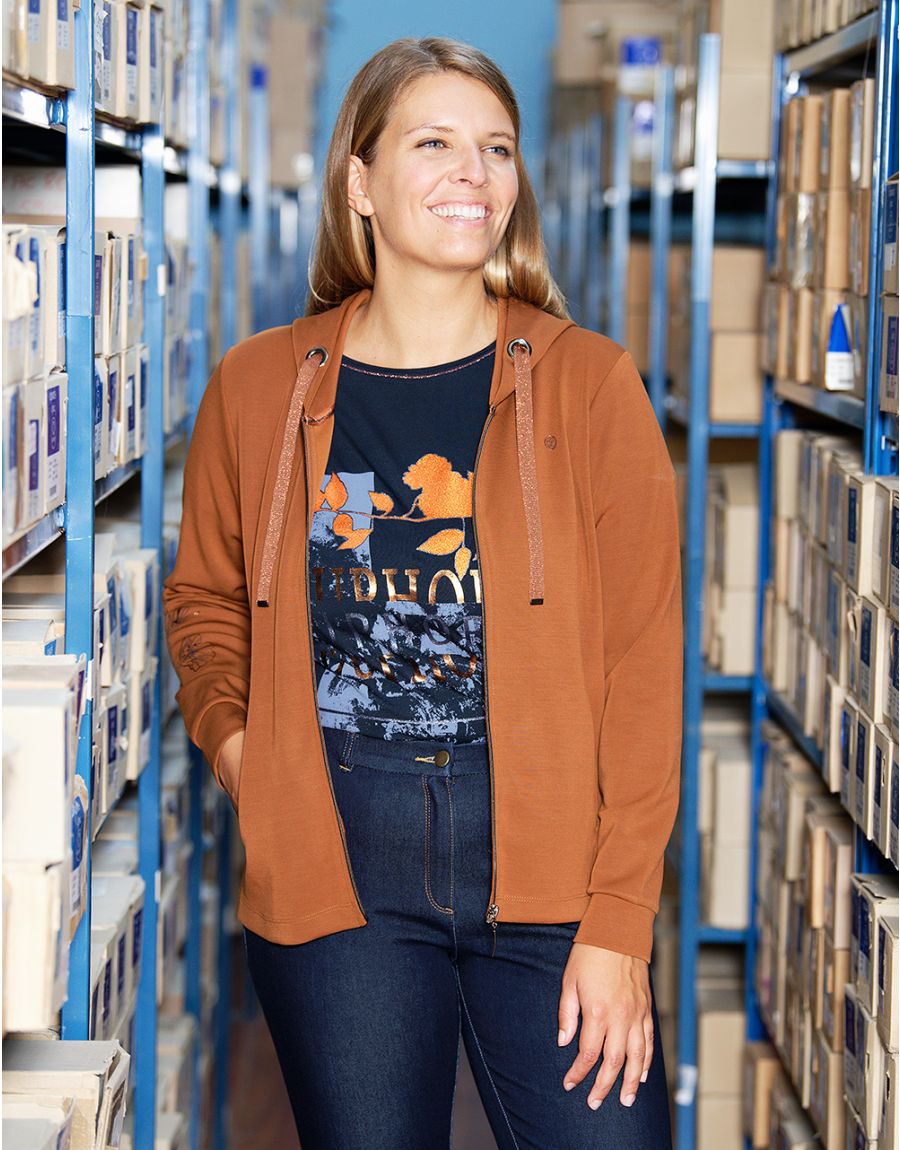 Veste zippée camel