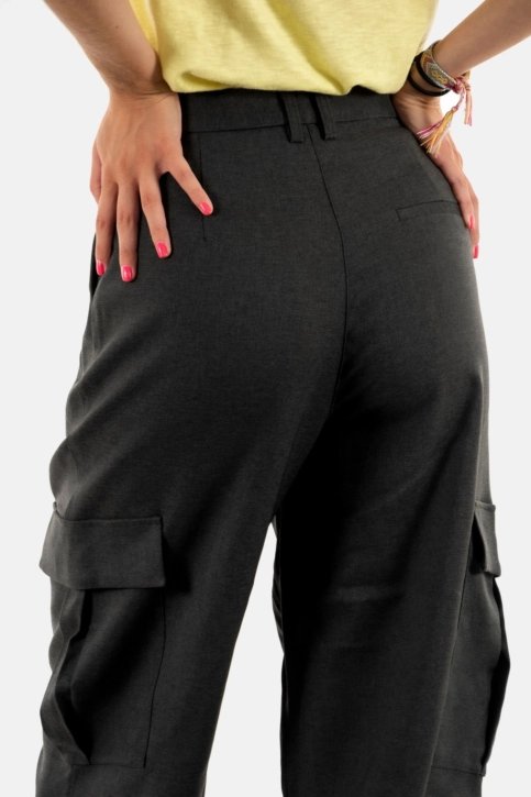 pantalons ichi zimmie 200319 dark grey melange