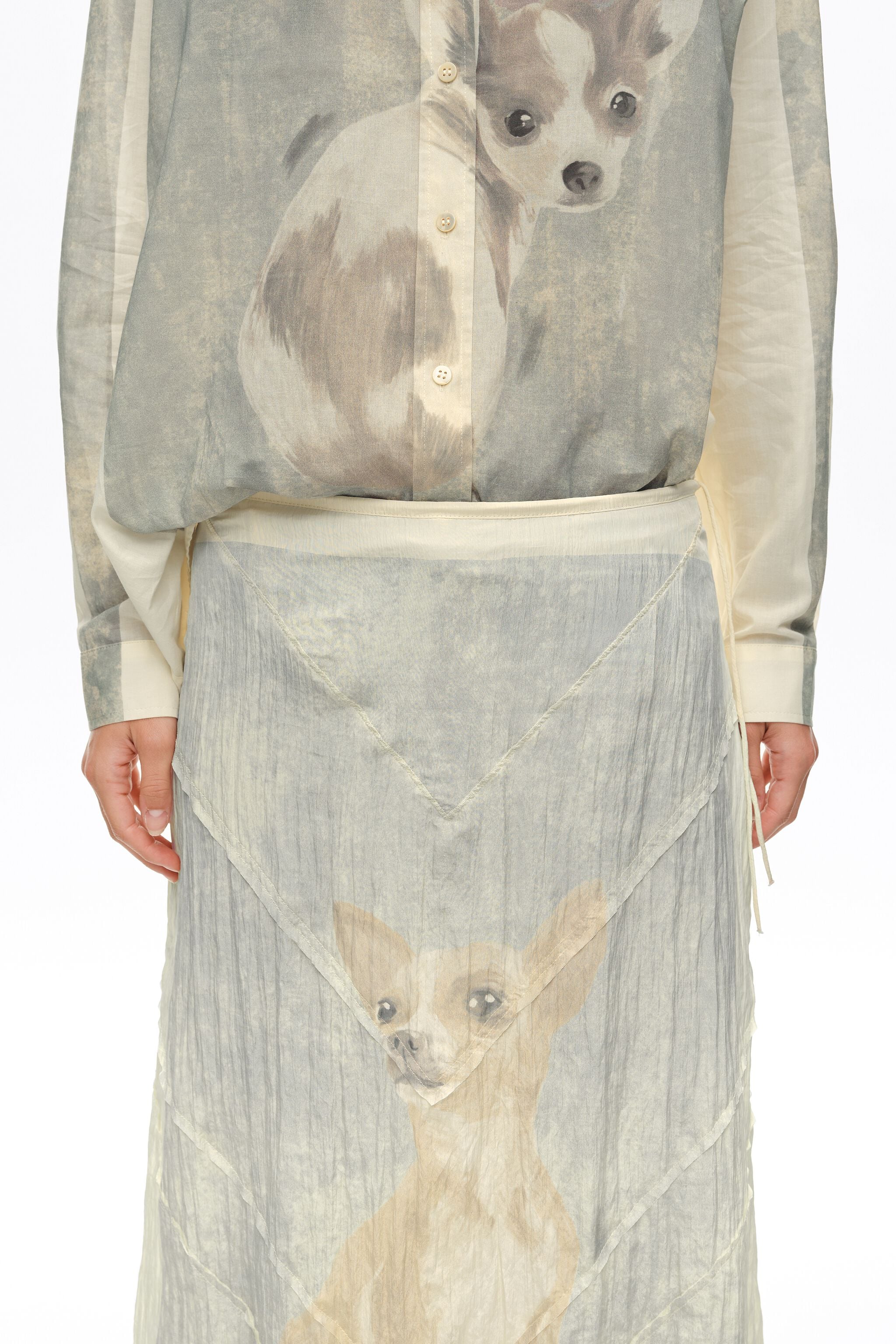 Saia evasê Camel Chihuahua
