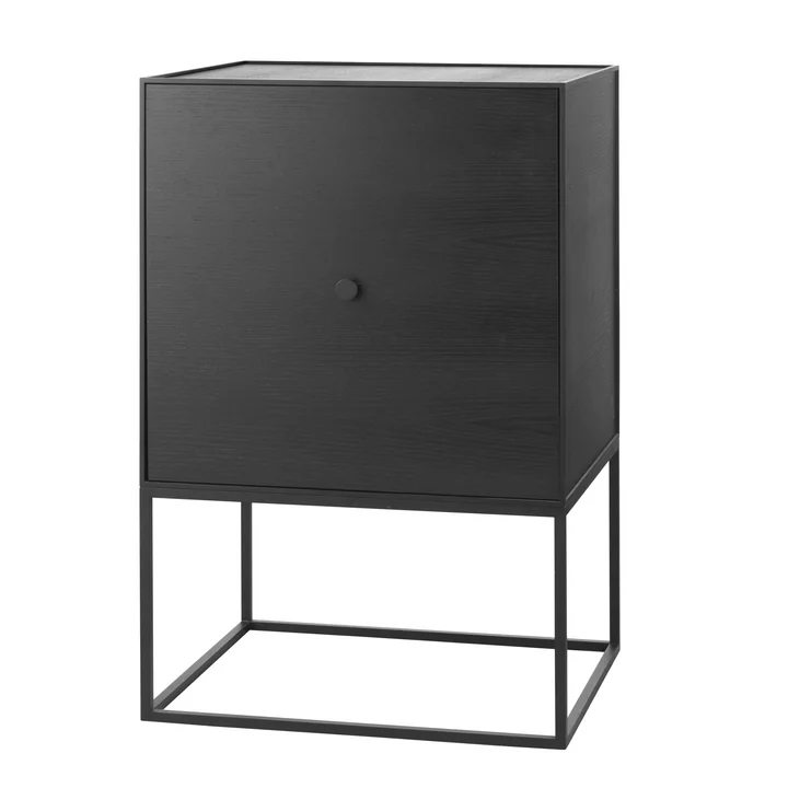Audo - Frame Sideboard 49 (inkl. Tür & Regalboden), Esche schwarz gebeizt
