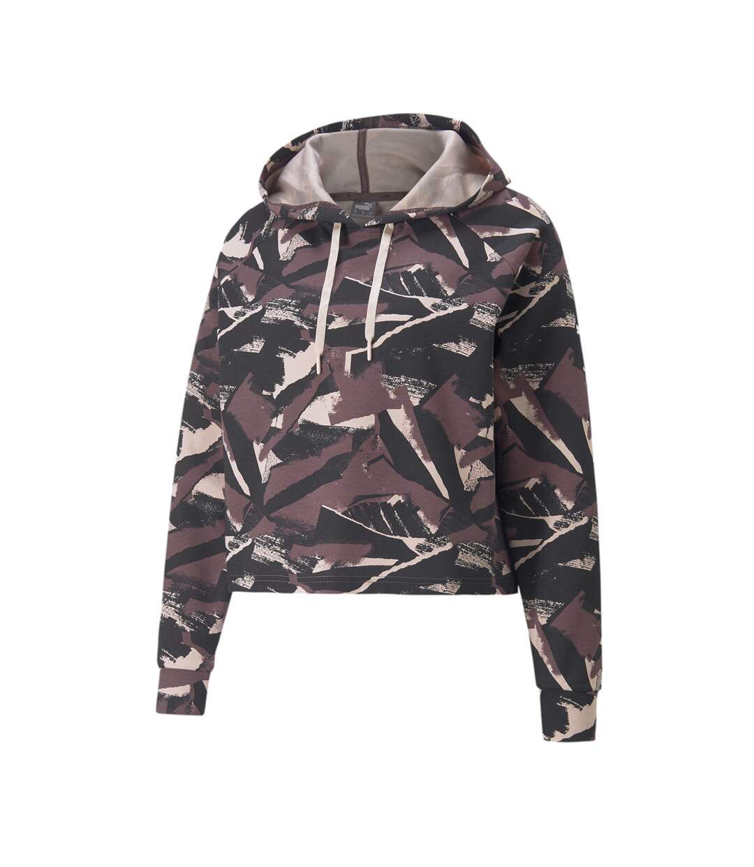 Sweat à Capuche Prune Femme Puma Aop