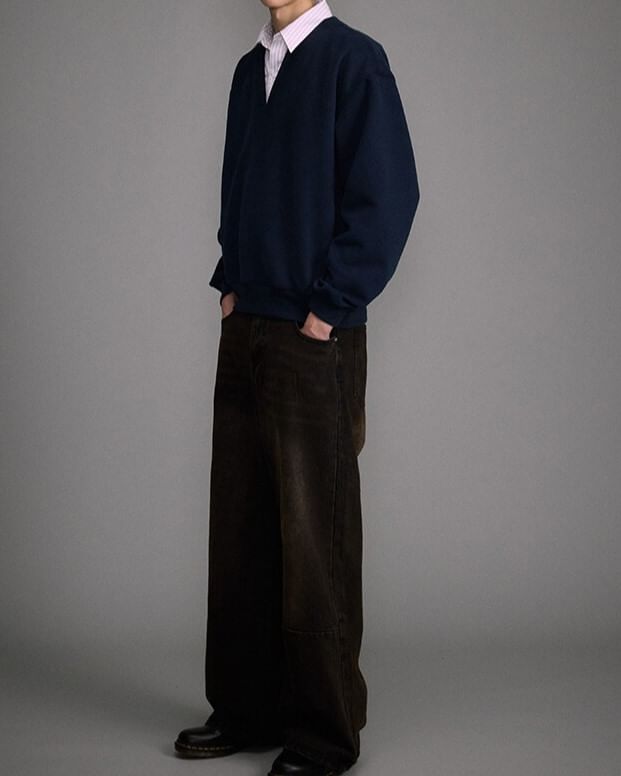Omozando - High Waist Washed Wide Leg Jeans