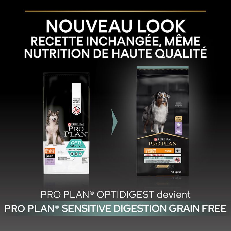 PURINA PRO PLAN Medium & Large Adult Sensitive Digestion sans céréales