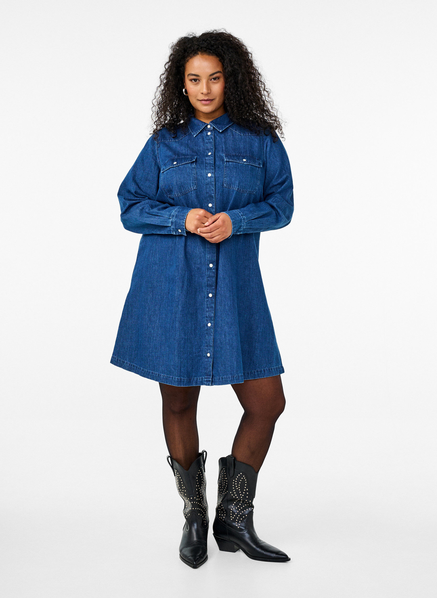 Denimkjole med knapper