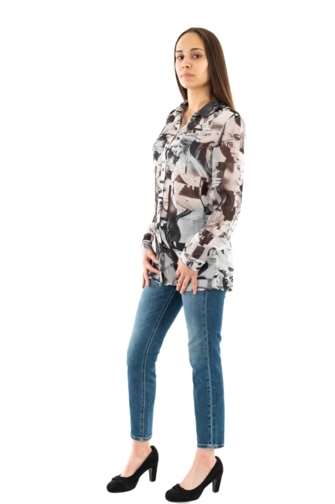 Chemisier guess jeans clouis p9xk iconic collage print