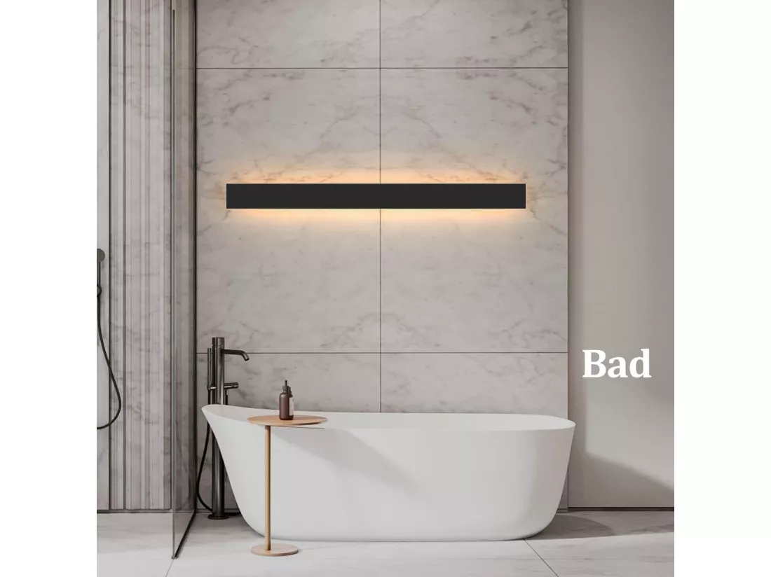 NETTLIFE applique murale LED applique extérieure 100CM noir 3000K IP65 longue 26W villa en acrylique pour maison mur jardins