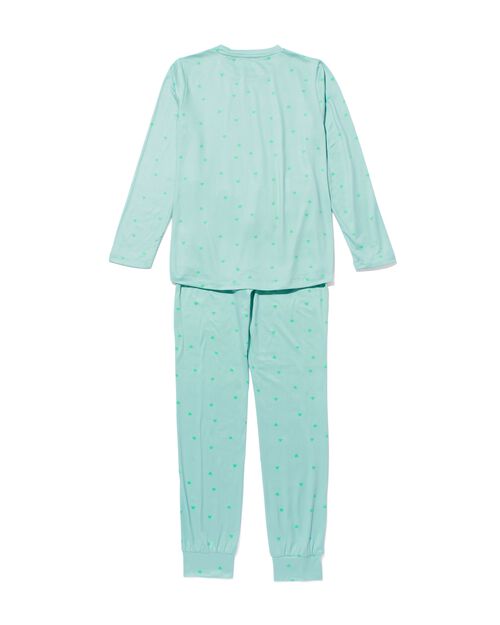 pyjama en tissu micro avec cœurs pour enfant vert clair