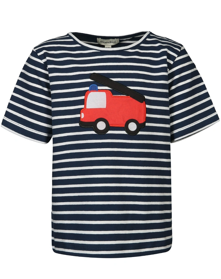 T-Shirt FEUERWEHR TATÜ-TATA gestreift in dunkelblau/weiß