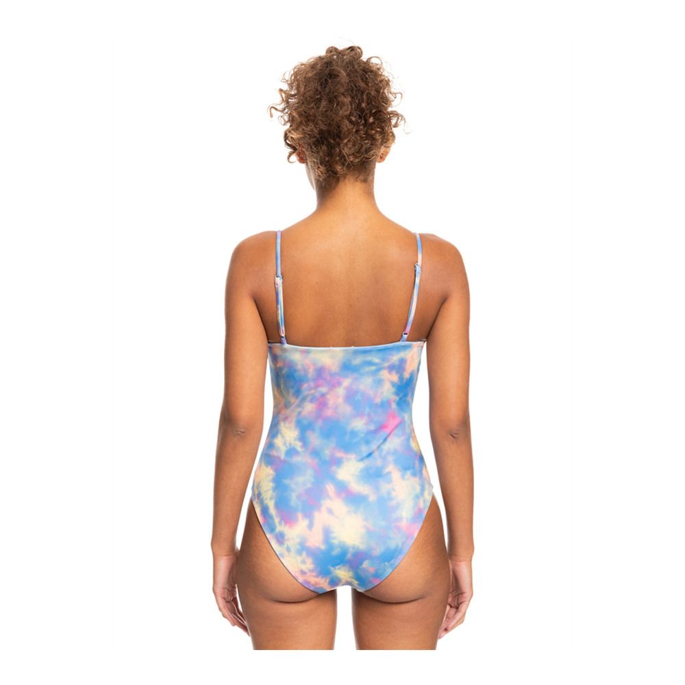 Roxy POP SURF - Maillot de bain 1 pièce Femme pale marigold tie dye vibes