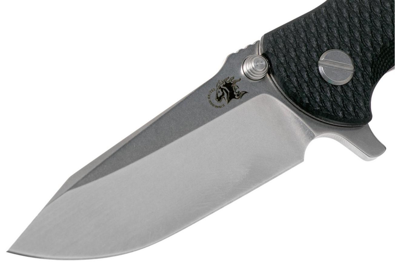 Rick Hinderer Jurassic Spearpoint 20CV Stonewash Black G10 zakmes