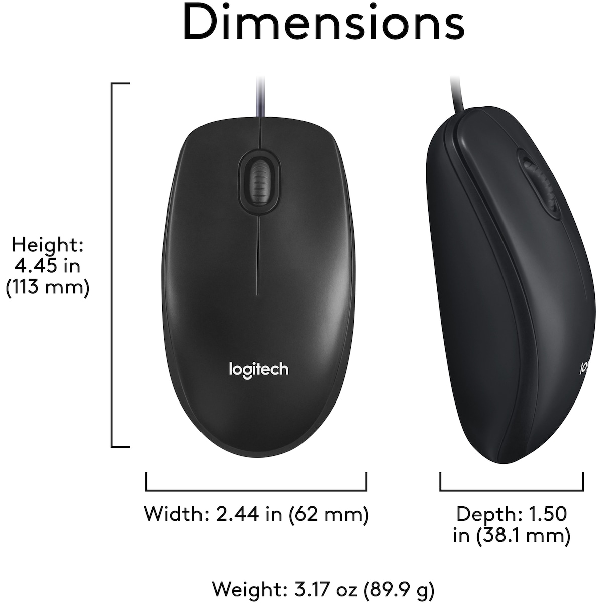 Logitech M100 kablet mus (sort)
