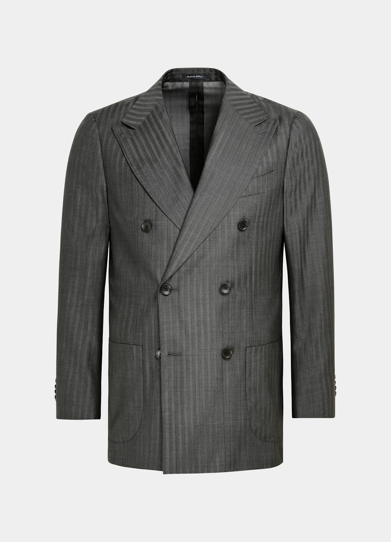 Costume Perennial Havana coupe Tailored gris foncé à chevrons