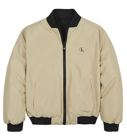 Calvin Klein Bomberjacke - Umkehrbar - Schwarz/Beige