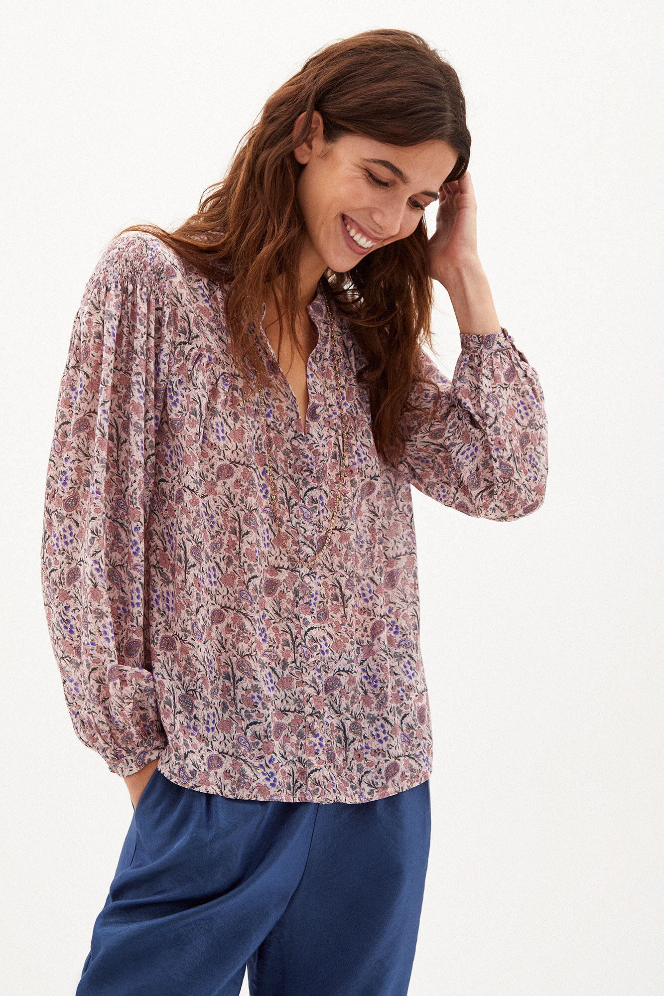 Vega Camisa fluida estampada - Rosa