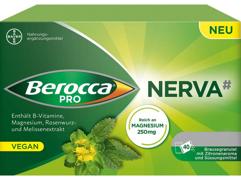Berocca Pro Nerva Brausegranulat 40 Beutel Vegane Nahrungsergänzung