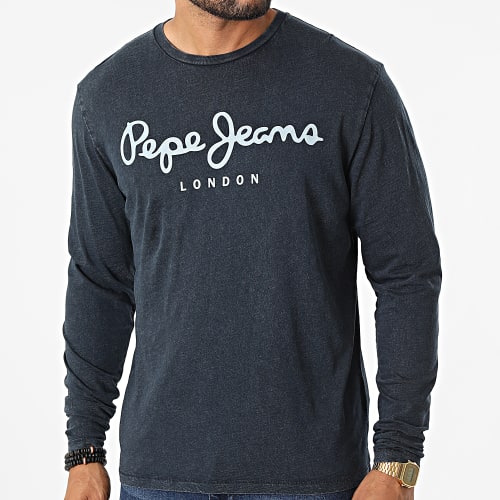 Tee Shirt Manches Longues Essential Denim Bleu Marine