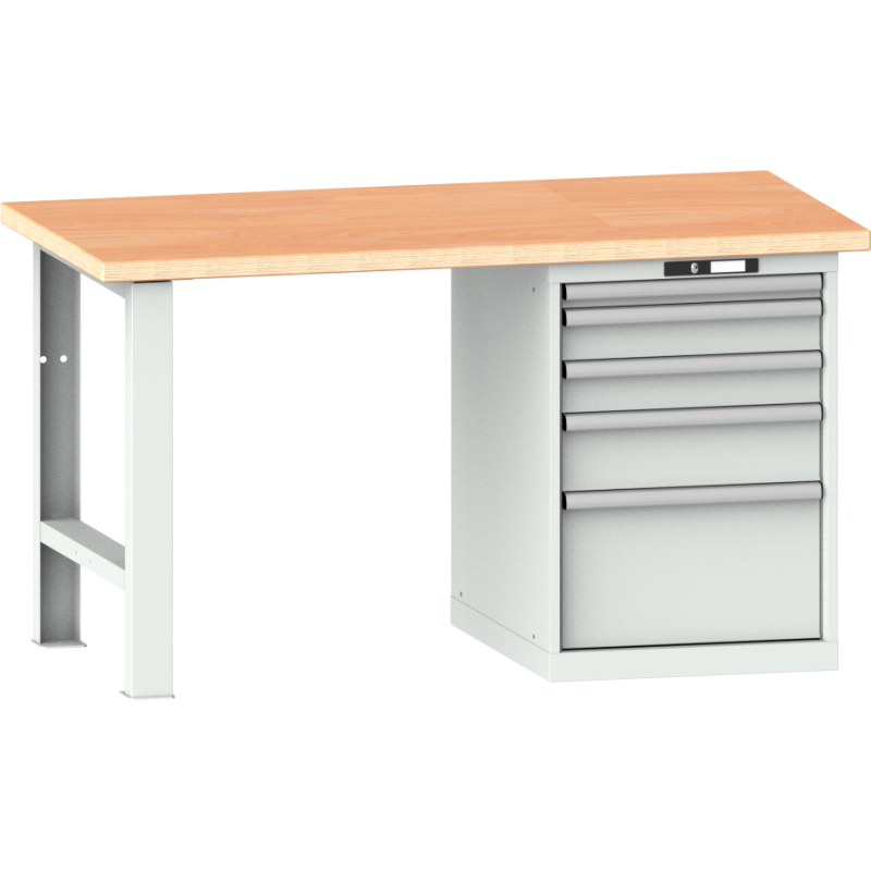 Lista - Établi 5 tiroirs plateau en multiplex H 84 x P 70 cm