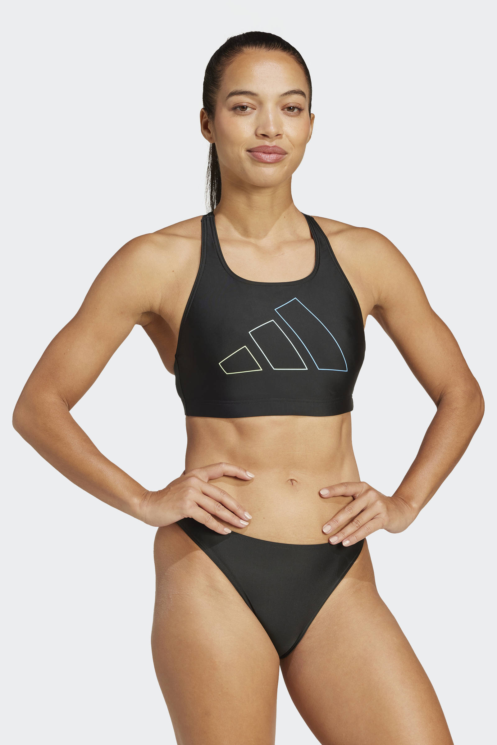 adidas crop bikini zwart