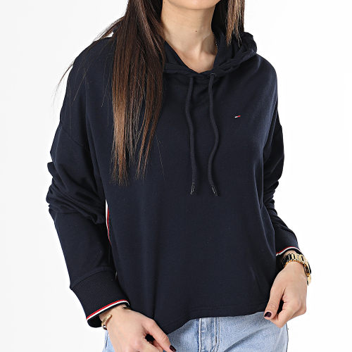 Sweat Capuche Crop Femme 4342 Bleu Marine