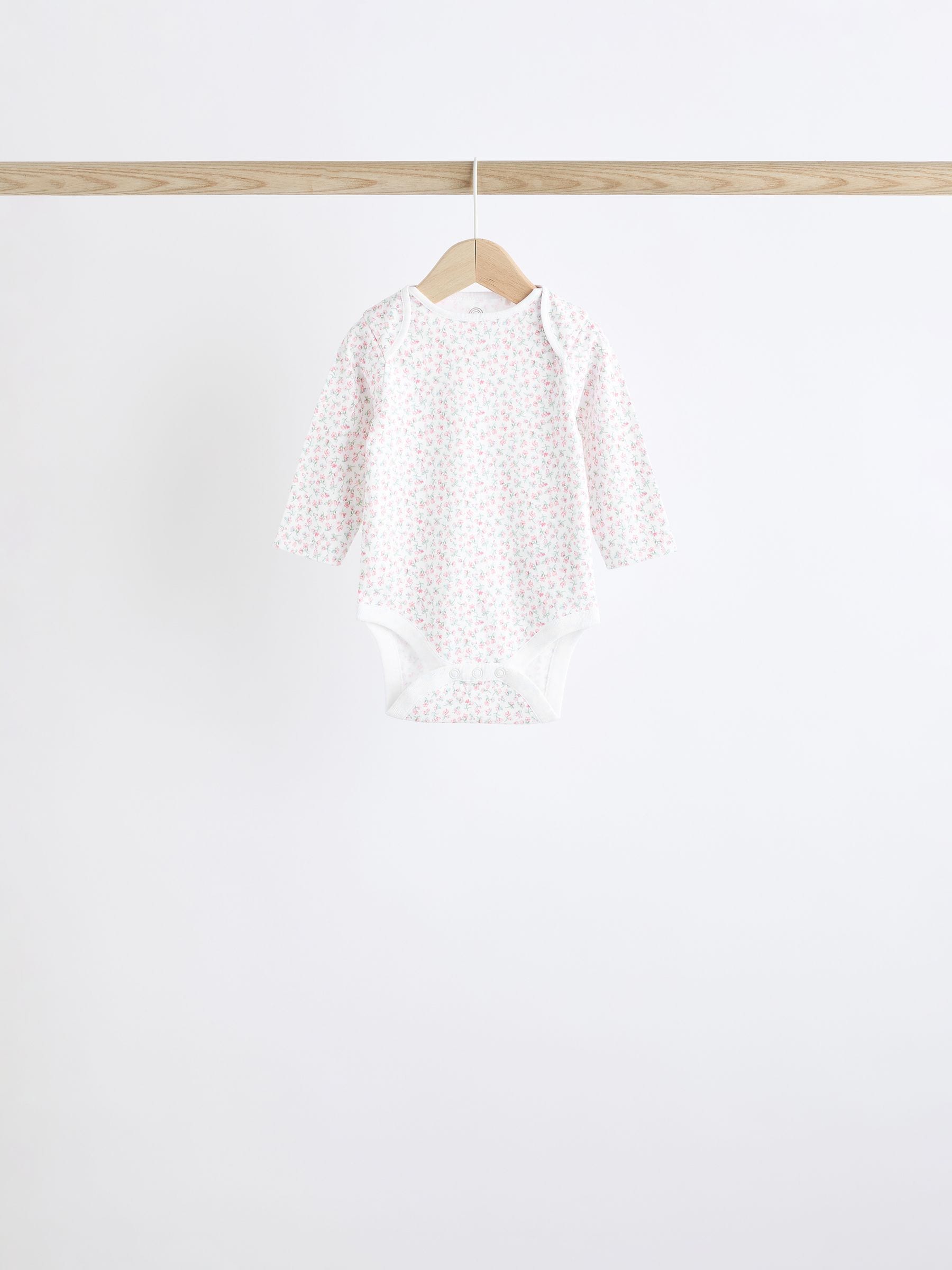 Roze met konijnen - Babyrompertjes met lange mouwen