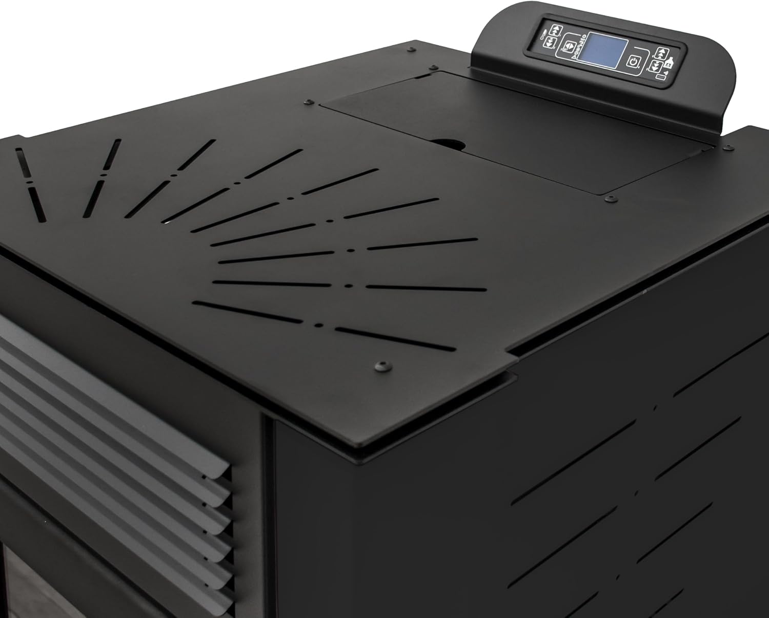 STUFE A PELLET ITALIA San Diego 12 Kw WiFi 5 Sterne | Pelletöfen Zertifizierte-Effizienz 91% Heizt 120m² Autonomie 15 Std 5 Kräfte WiFi-Steuerung Programmierbar 24 Monate Garantie Schwarz