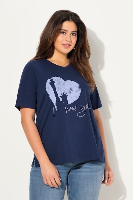 T-Shirt, New York, Classic, V-Ausschnitt, Halbarm