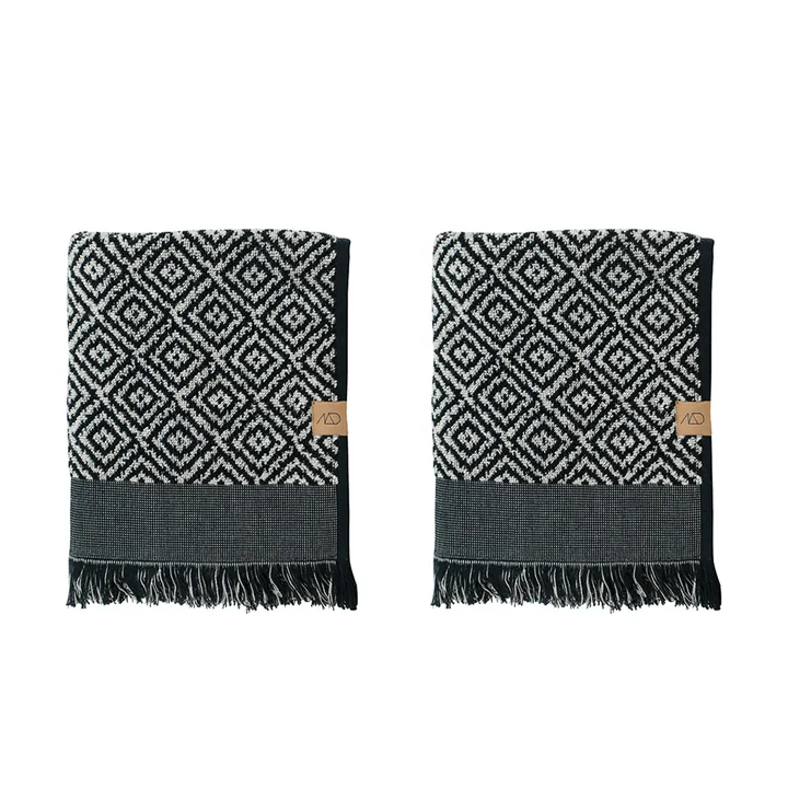 Mette Ditmer - Morocco Gästehandtuch 60 x 35 cm, schwarz / weiss (2er-Set)