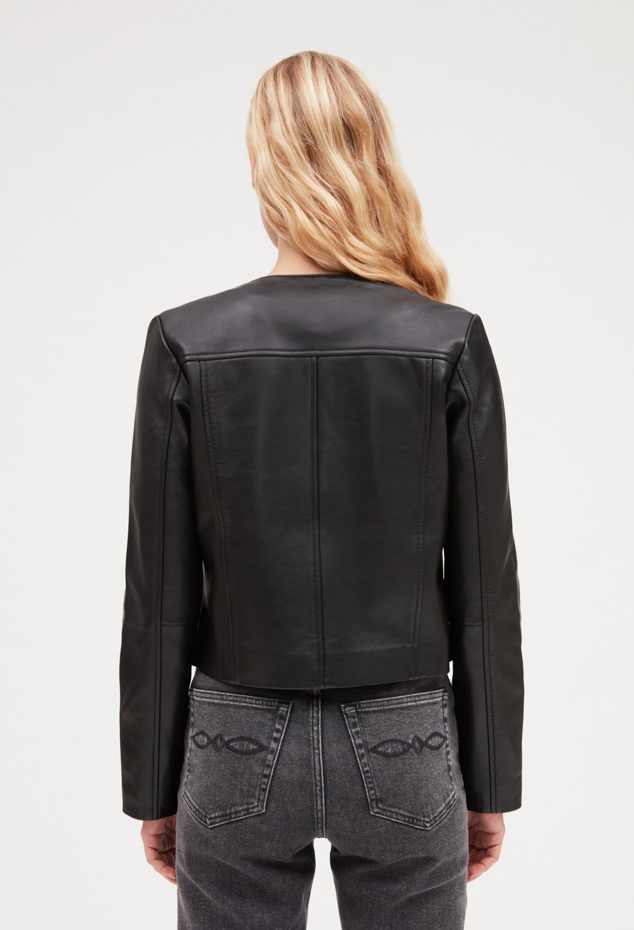 Blouson cuir lisse