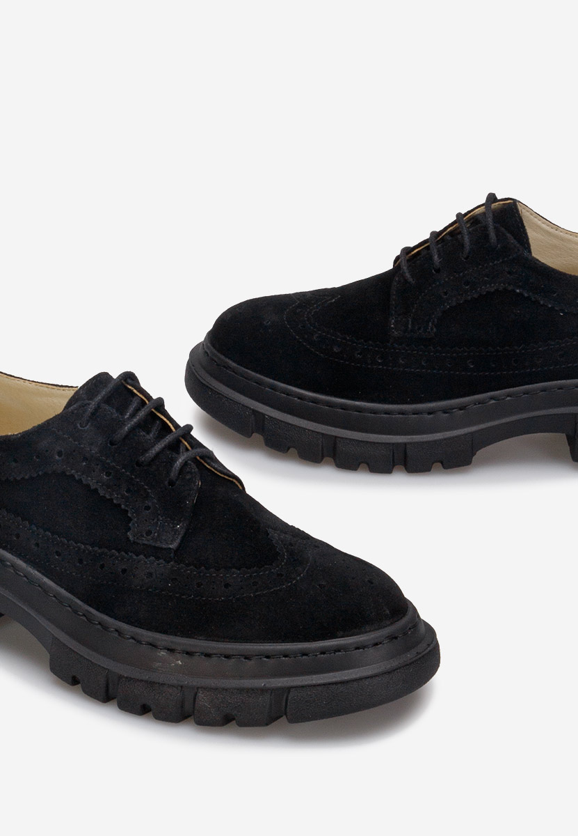 Chaussures derby en cuir noirs Henise