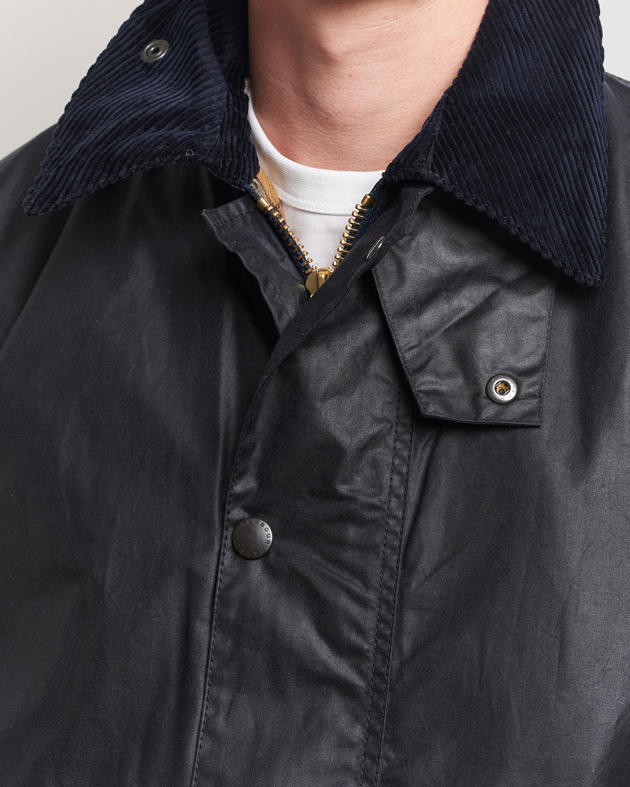 Barbour Lifestyle Border Wax Coat Navy