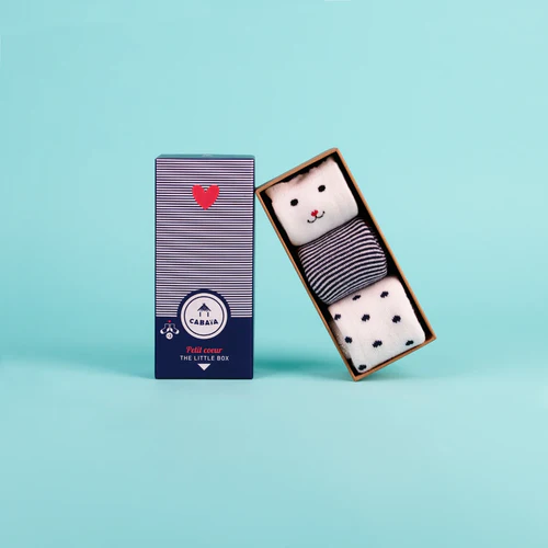 Chaussettes Petit Coeur - Pack de chaussettes bébé blanc