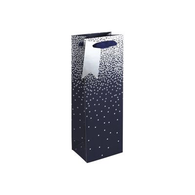 Clairefontaine - Sac cadeau spécial bouteille - pluies d'étoiles bleu - 12,7 cm x 9 cm x 35,5 cm