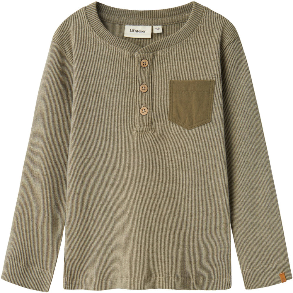 Køb Lil'Atelier Moss Gray Barbar Slim Bluse