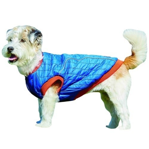 Casaco acolchoado para cães Weatherbeeta, azul/fogo
