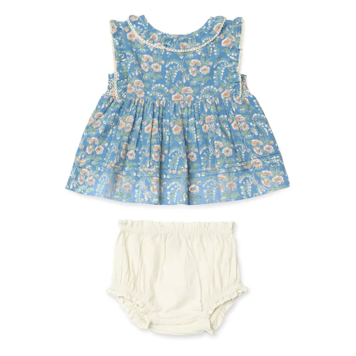 Lali T-shirt + Bloomer Ari Fleuri | Bleu