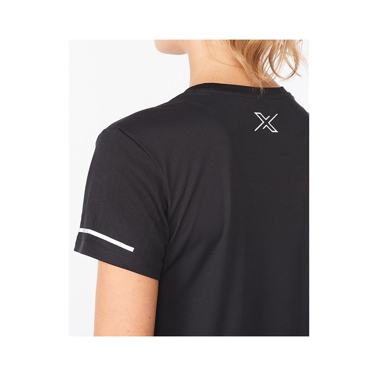 2XU Aero Tee Black/Silver Reflective