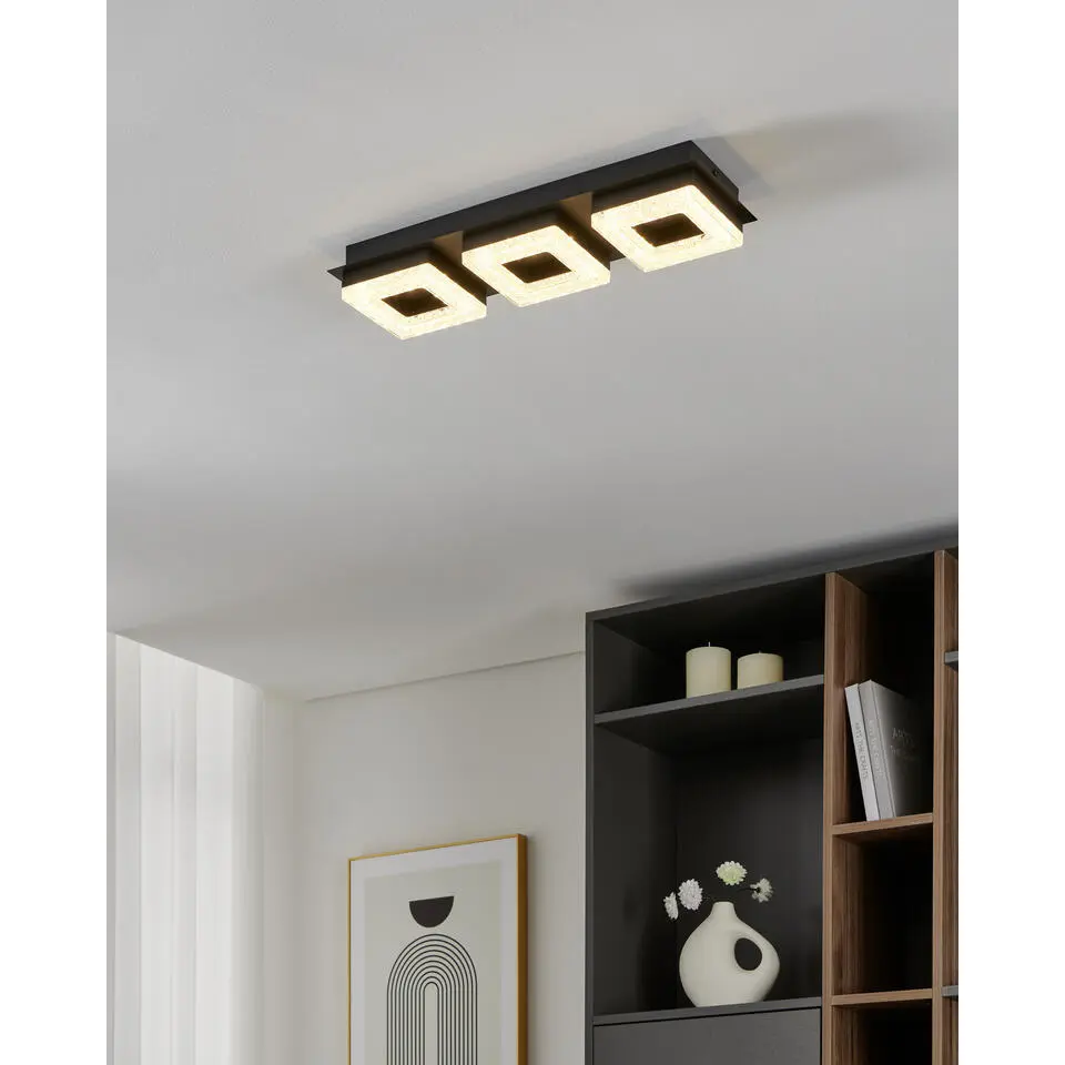 EGLO Fradelo 1 Plafonnière - LED - 46 cm - Zwart