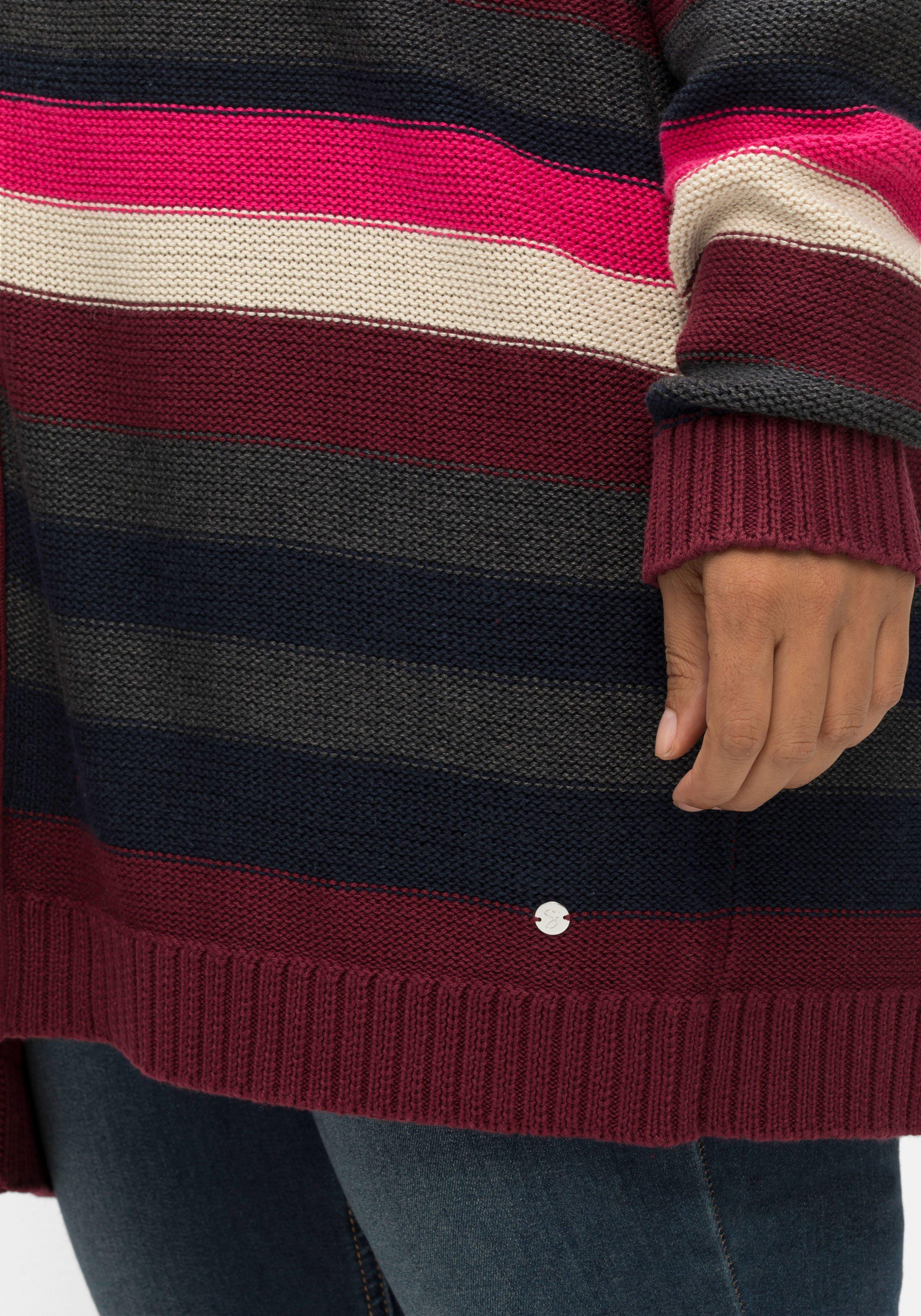 Strickjacke mit Kapuze, im Linksstrick