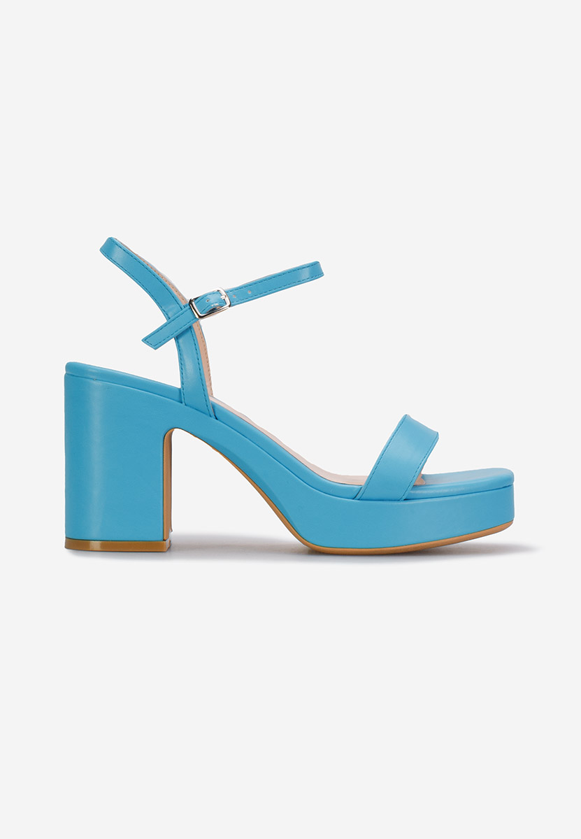 Sandales à talon épais bleus Salsama
