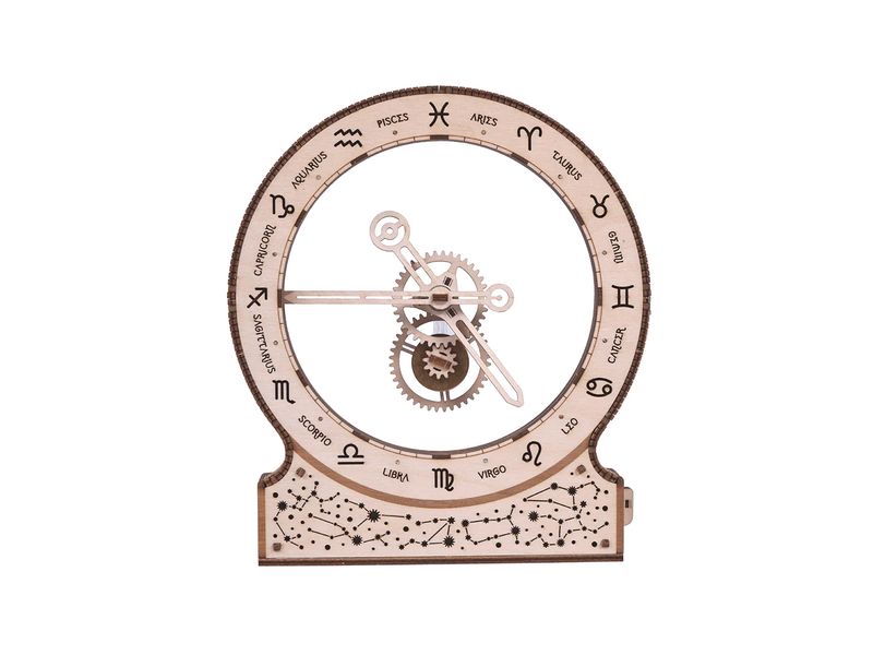 WoodTrick Bausatz Kinetic Clock: Zodiac Batteriebetriebene Uhr 3D Bausatz aus Holz