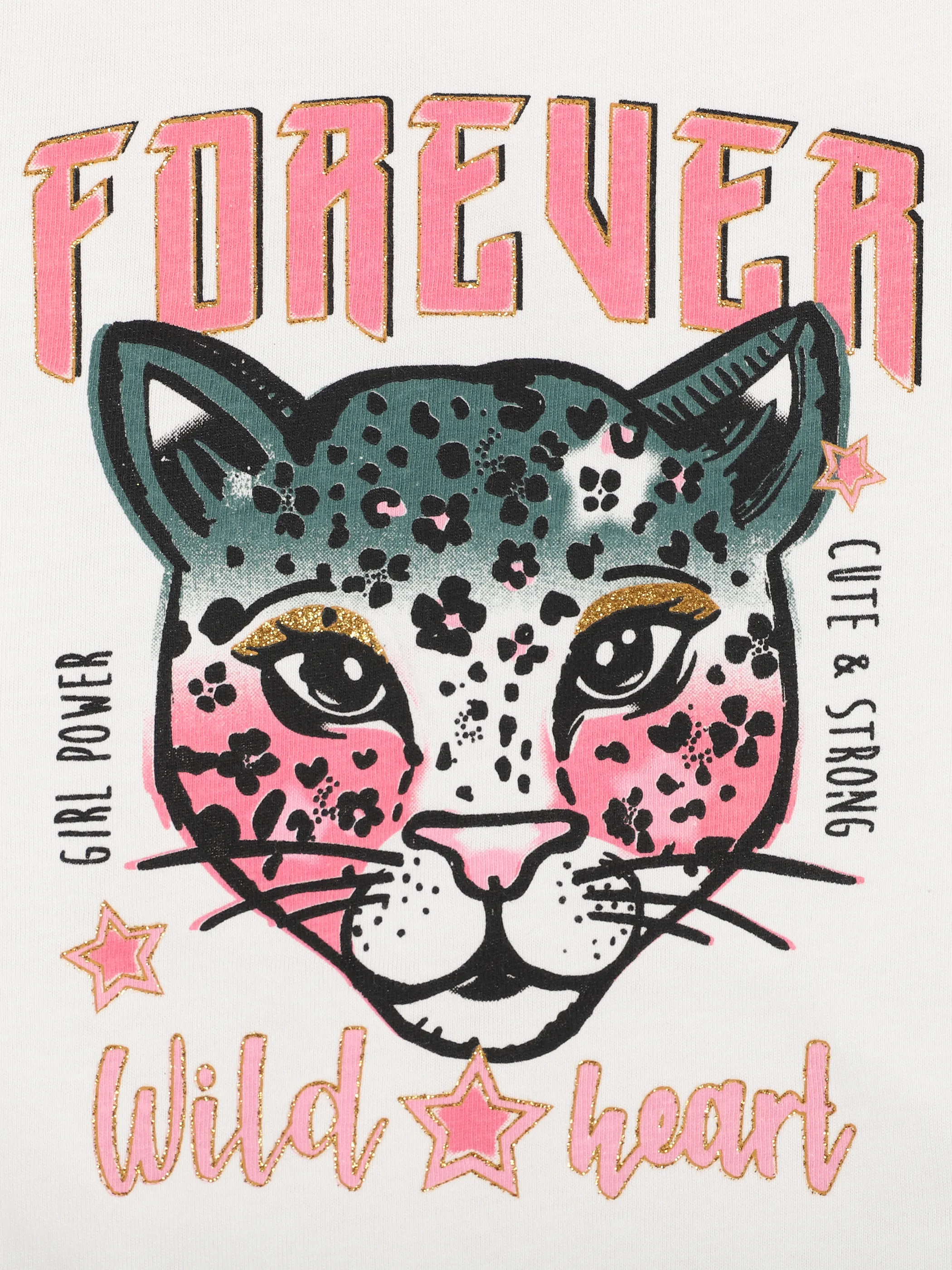 Mädchen Shirt mit Glitzerprint