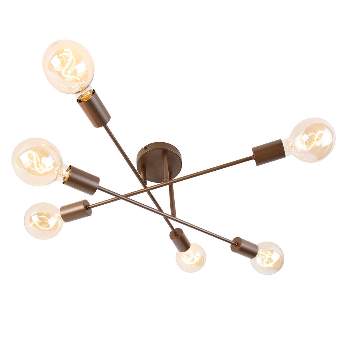 Smart plafondlamp donkerbrons 6-lichts incl. 6 Wifi G95 - Sydney