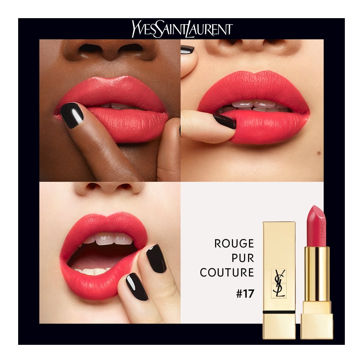 YVES SAINT LAURENT Rouge Pur Couture Rouge à Lèvres Satiné Longue Tenue et Confort