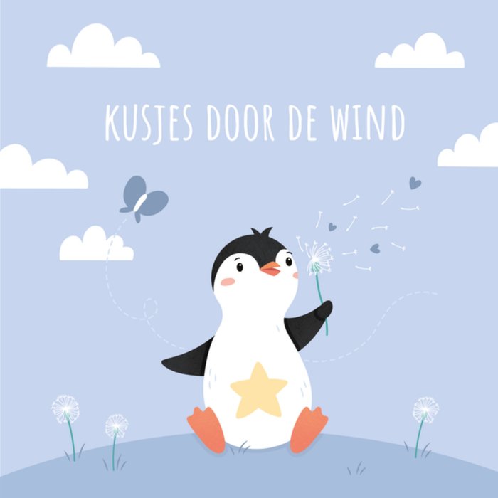 Kleine Vlindervoetjes | Condoleancekaart | Kusjes door de wind