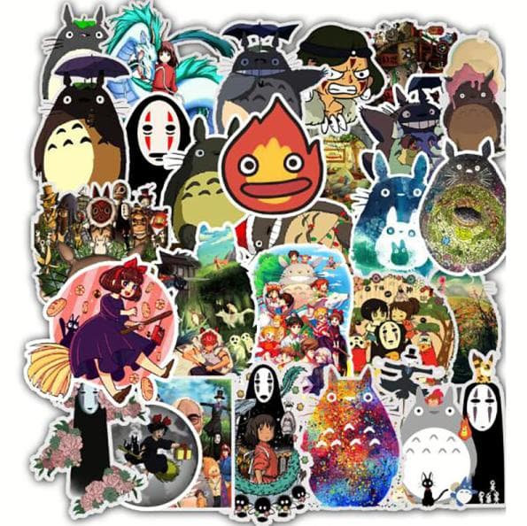 50 stk miyazaki hayao klassisk japansk anime-klistremerke for sykkel
