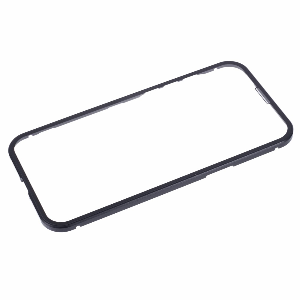 iPhone 16 Pro Max Magnetische Alu Schutzhülle mit Panzer Glas Backcover   Displayschutz (Magnet-Technologie) - Schwarz