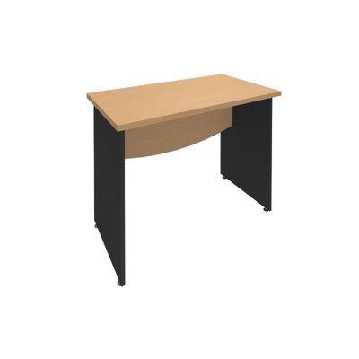 Bureau droit DUAL - L80 - Pieds Anthracite - plateau imitation Hêtre