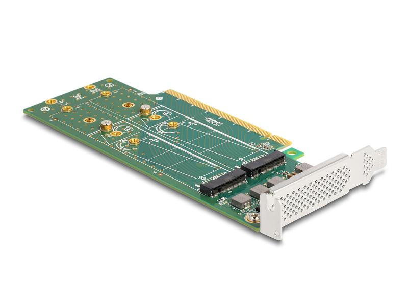 Delock Host Bus Adapter PCI-Express x16 - 4 x NVMe M.2 Key Delock PCI Express 4.0 x16 Karte zu 4 x intern NVMe M.2 Key M 110 mm – Bifurcation – Low Profile Formfaktor